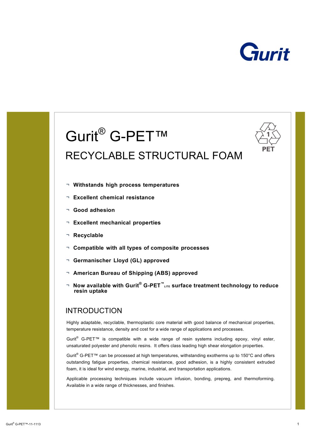G-PET - Recyclable Structural Foam (v5) - Gurit