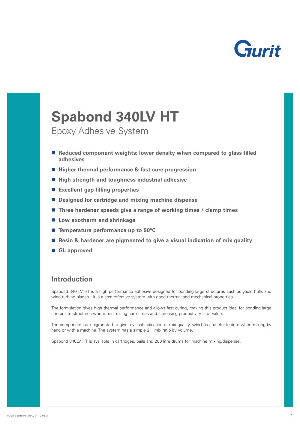 Spabond 340LV (HT) Epoxy Adhesive System (v1) - Gurit