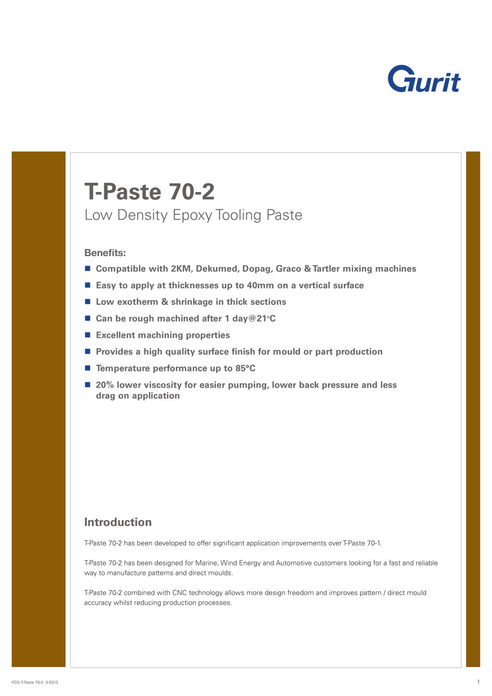 T-Paste 70-2 - Low Density Epoxy Tooling Paste (v2) - Gurit