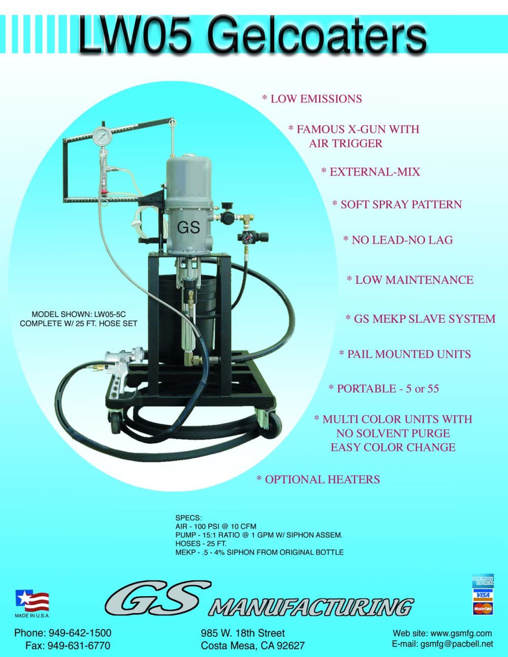 LW05 Gelcoaters - Low emission - GS Manufacturing