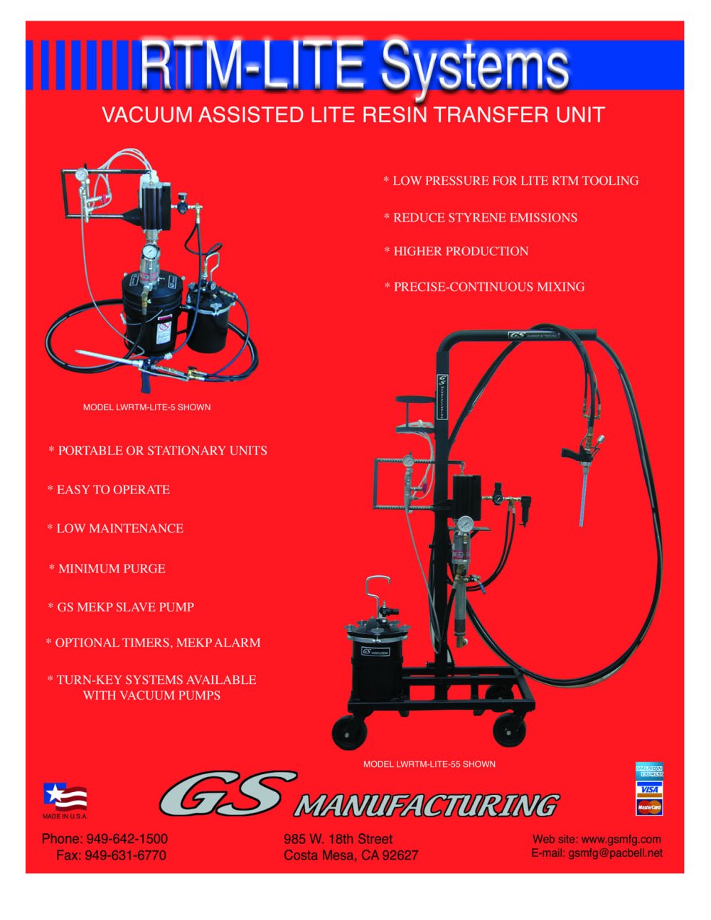 RTM Lite Systems - GS Manufacturing