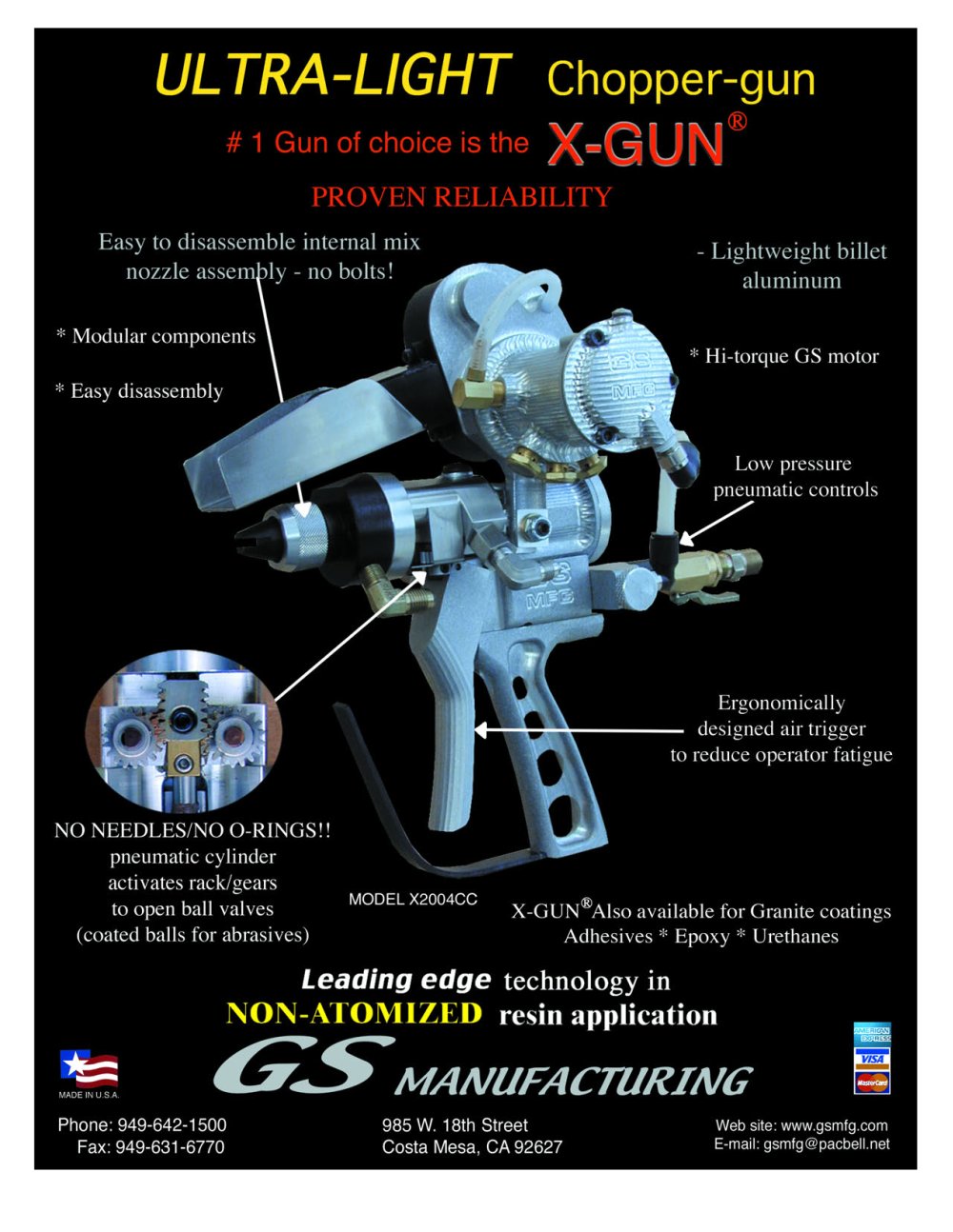 X2004CC Chopper X-GUN&reg; - Internal Mix - GS Manufacturing