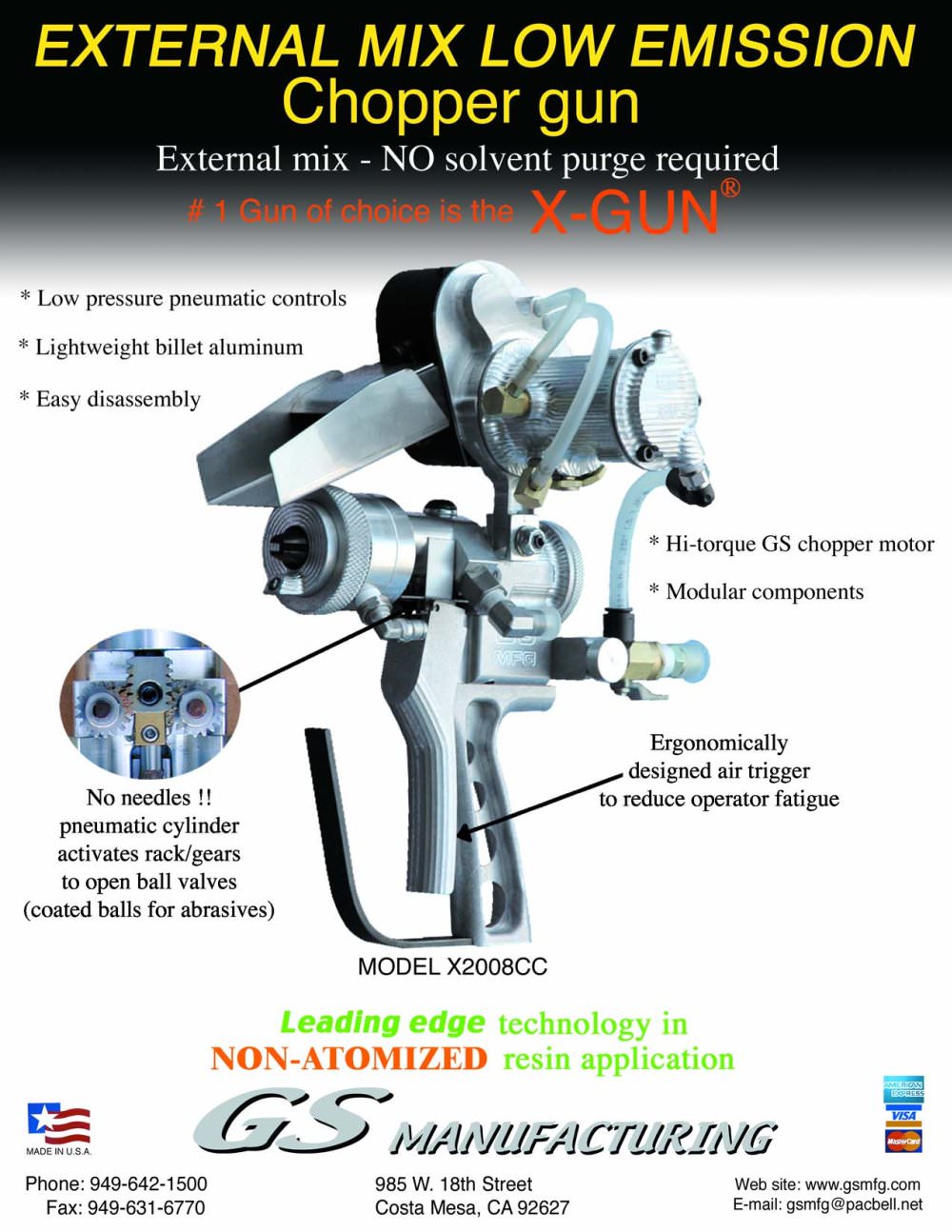 X2008CC Chopper X-GUN&reg; - External Mix - GS Manufacturing