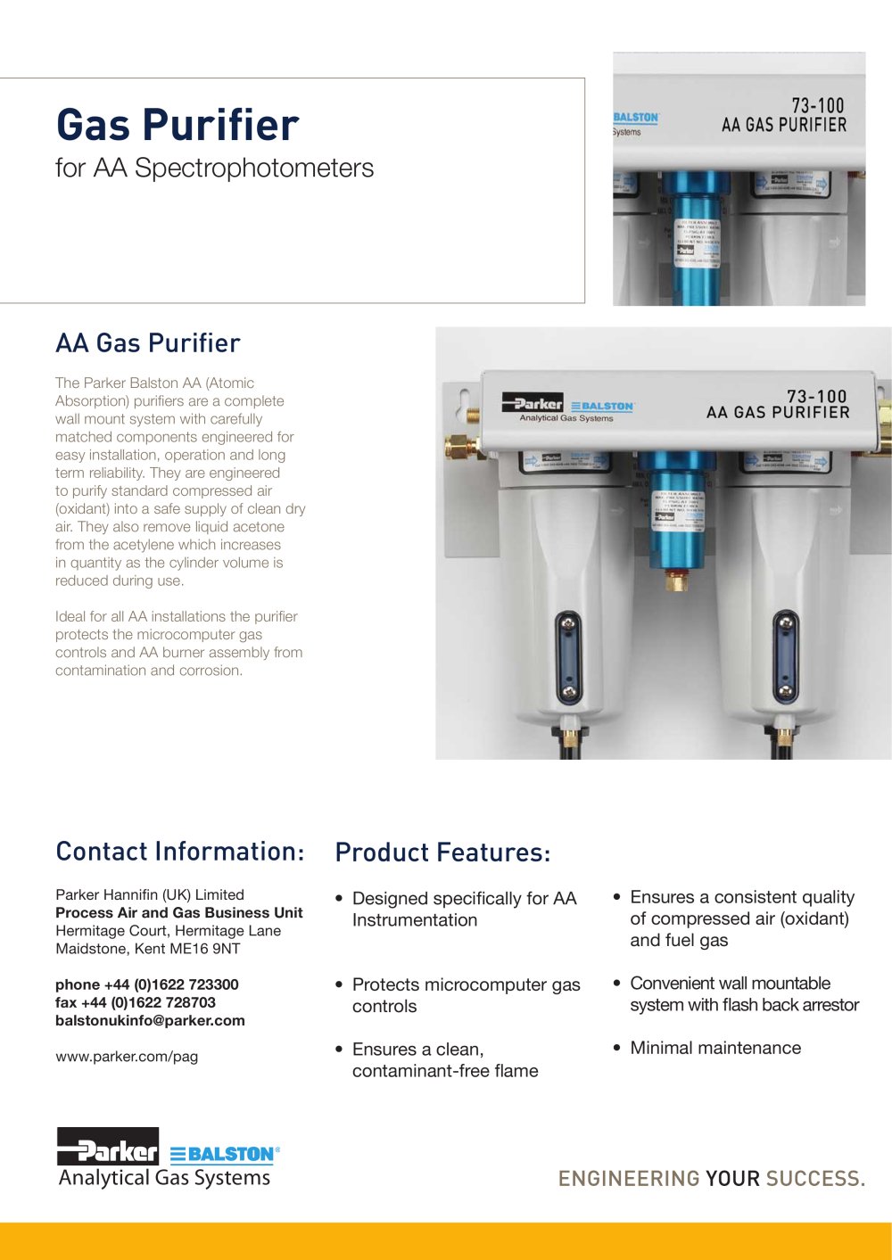 S3.2.008a - AA "Gas Purifier for AA Spectrophotometers" - Parker Process Air and Gas