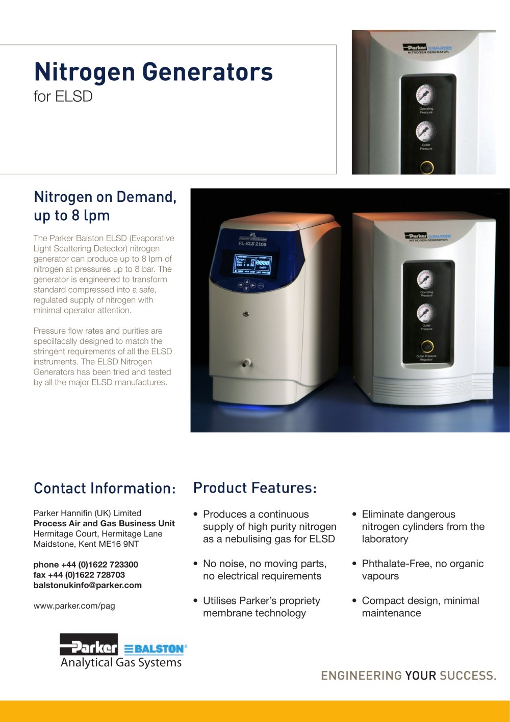 S3.2.018a - Membrane N2 04 "Nitrogen Generators for ELSD" - Parker Process Air and Gas