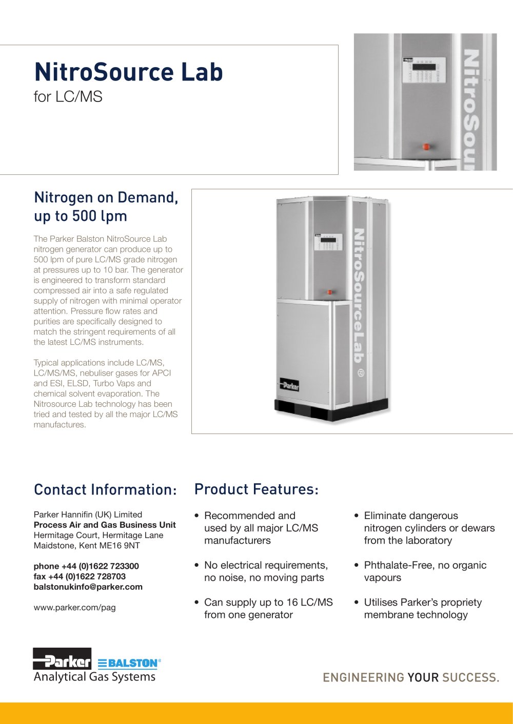 S3.2.023a - NitrosourceLab "NitroSource Lab for LC/MS" - Parker Process Air and Gas