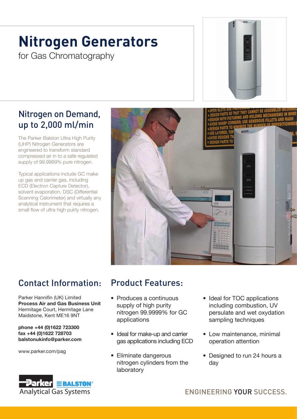 S3.2.026a- UHP N2 1100 "Nitrogen Generators for Gas Chromatography" - Parker Process Air and Gas