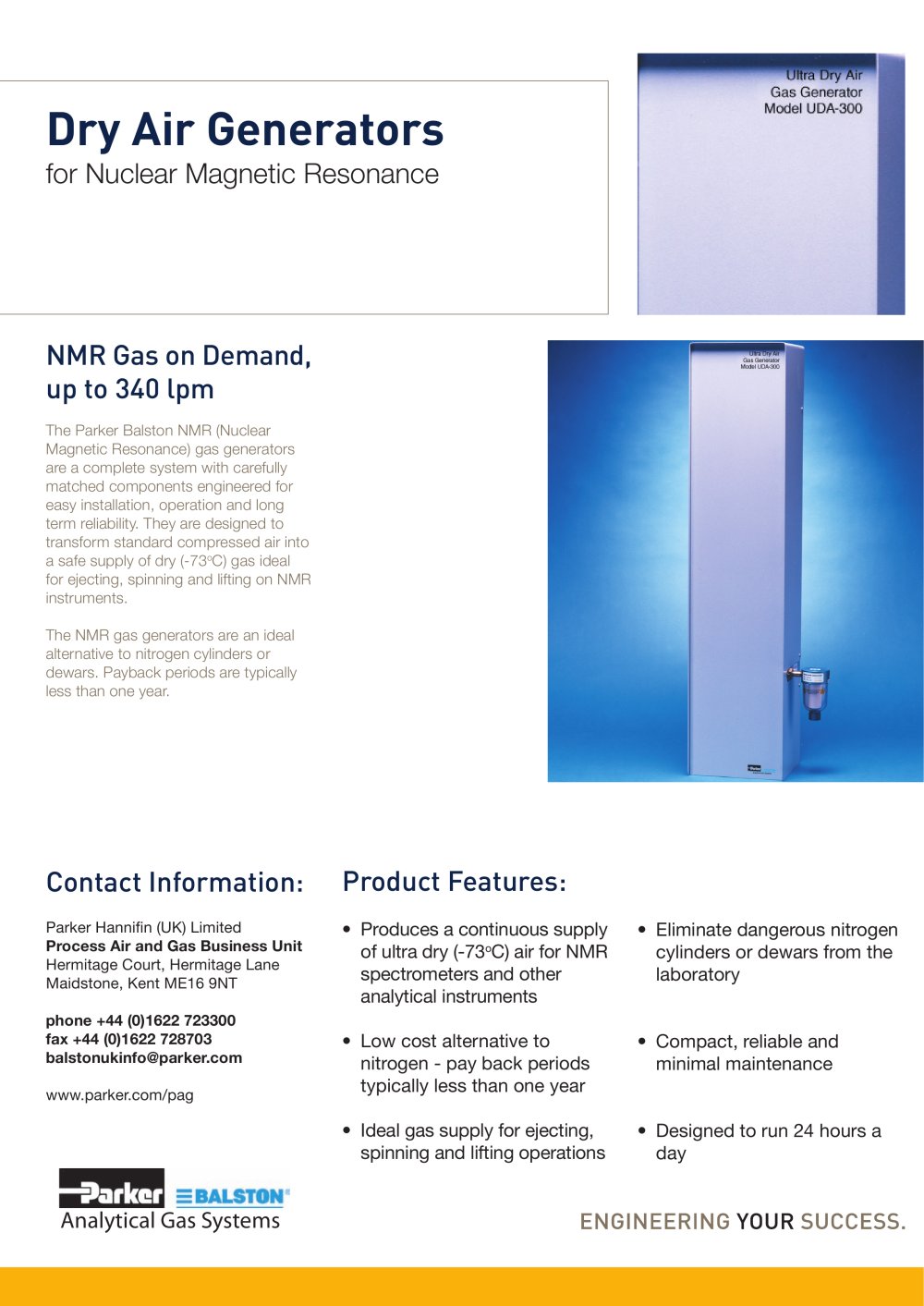 S3.2.170a - NMR "Dry Air Generators for Nuclear Magnetic Resonance" - Parker Process Air and Gas