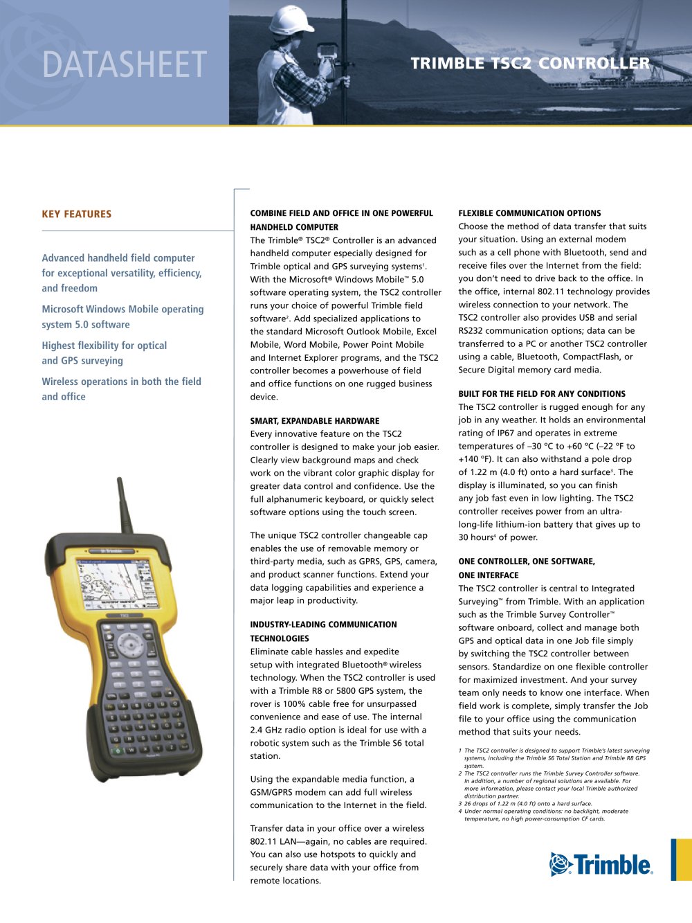 TSC2 Datasheet - Trimble Navigation - Laser division