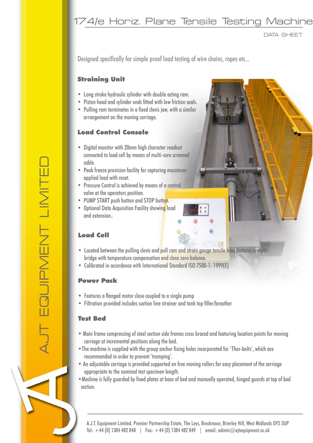 174/e Horiz. Plane Tensile Testing Machine - AJT Equipment