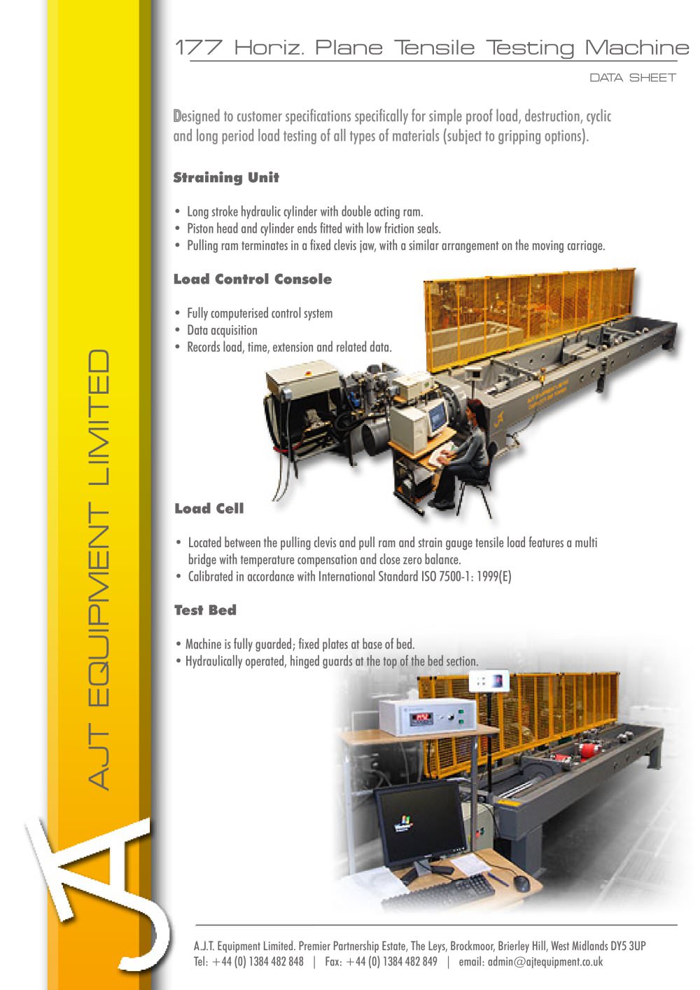 177 Horiz. Plane Tensile Testing Machine - AJT Equipment