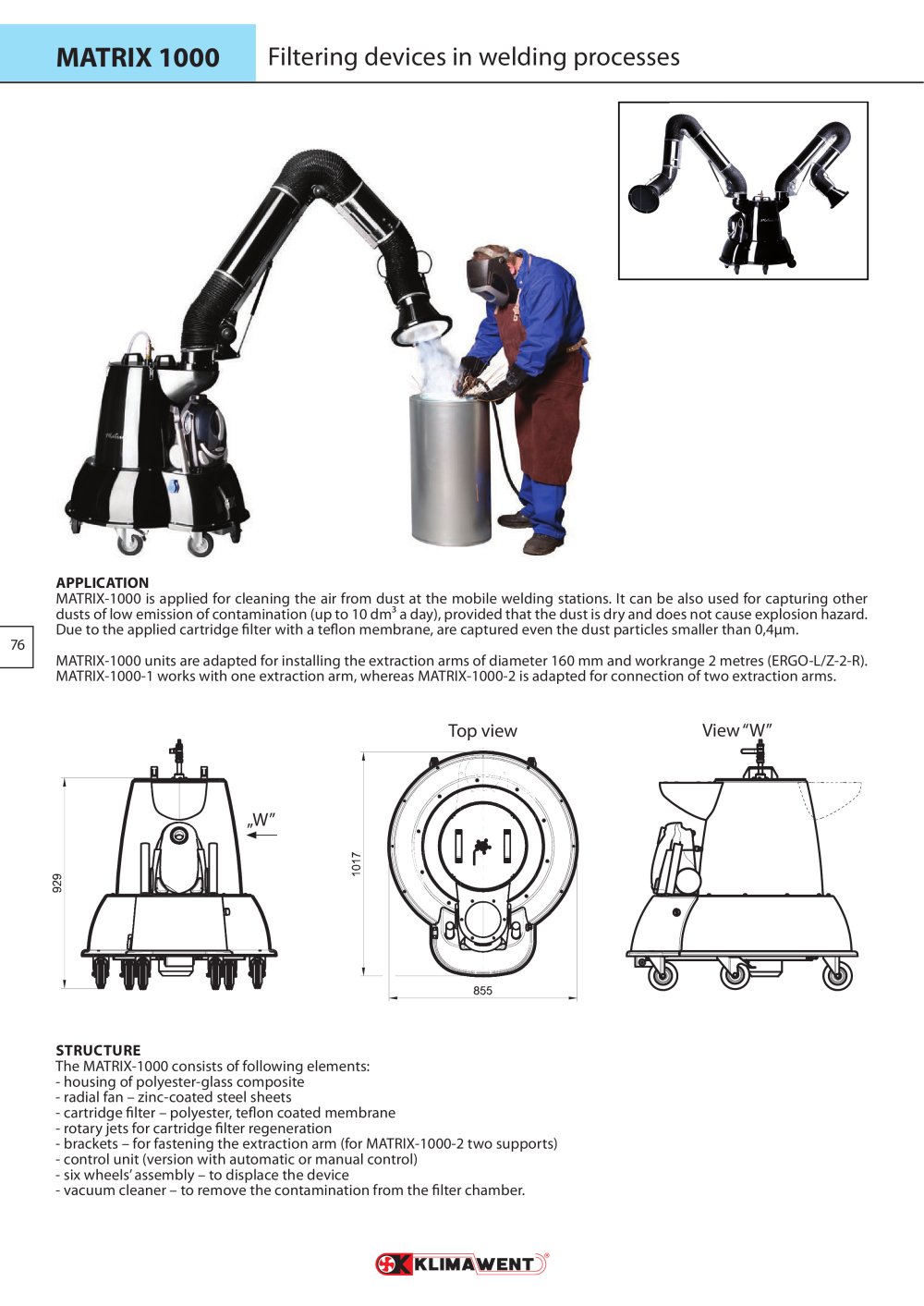 Filtering unit � MATRIX 1000 - KLIMAWENT