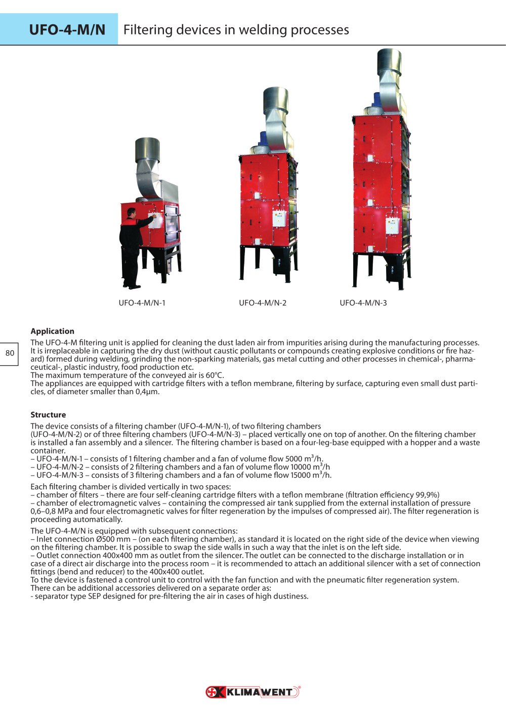Filtering unit UFO-4-M/N - KLIMAWENT