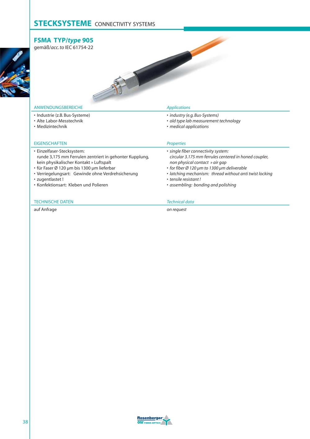 FSMA  TYP/fype 905 - OSI Fiber-Optics
