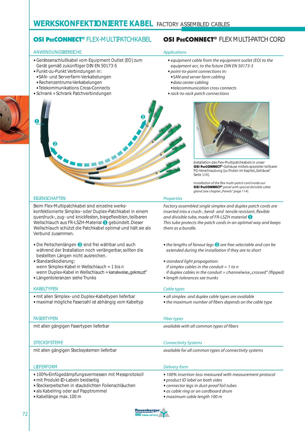 OSI PreCONNECT&reg; flex multi-patch cord - OSI Fiber-Optics
