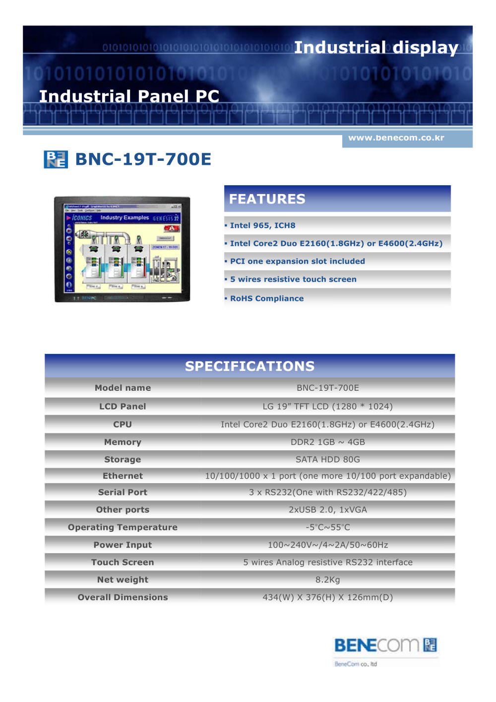 19" Panel PC - Benecom