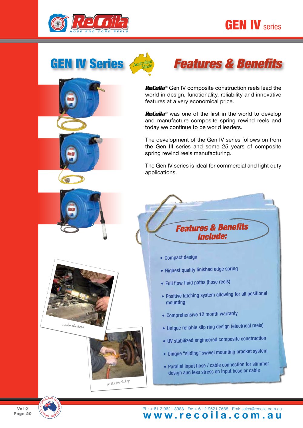 Gen IV E - Electrical cord / cable reels - Recoila