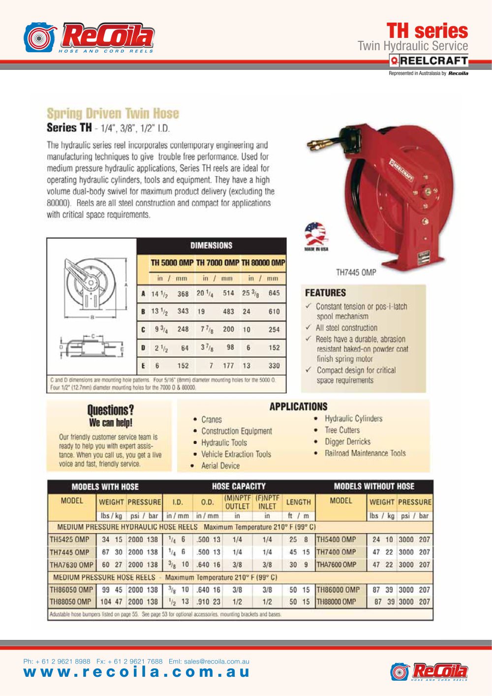 TWIN HYDRAULIC hose reels - Recoila