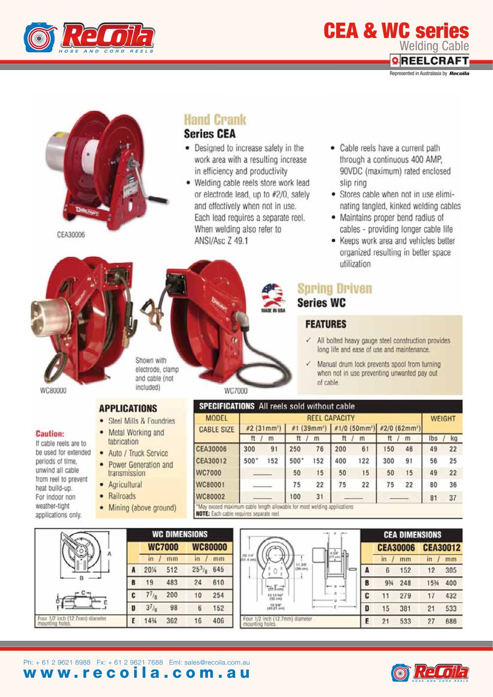 WELDING CABLE reels - Recoila