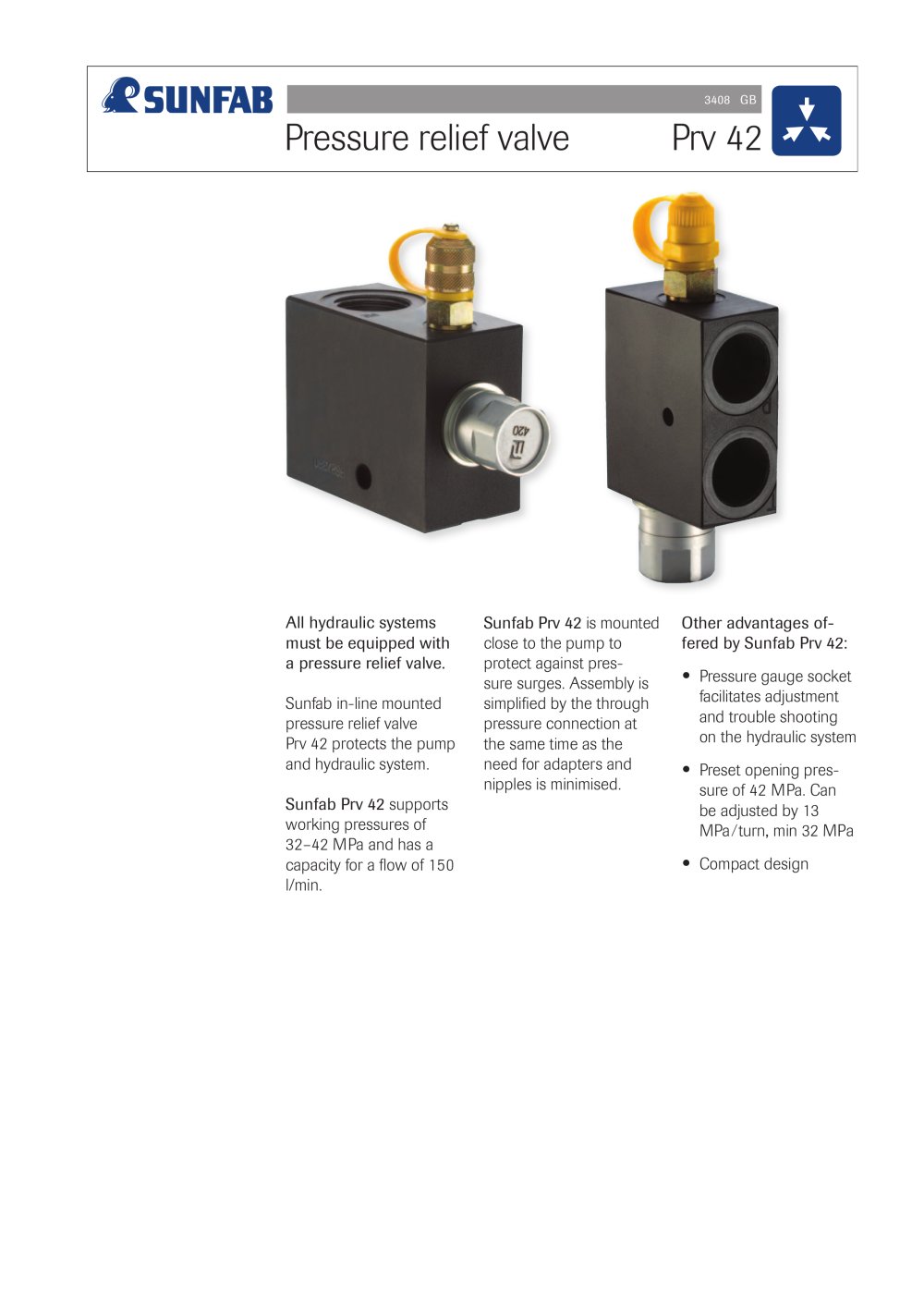 hydraulic relief valve - Sunfab Hydraulics