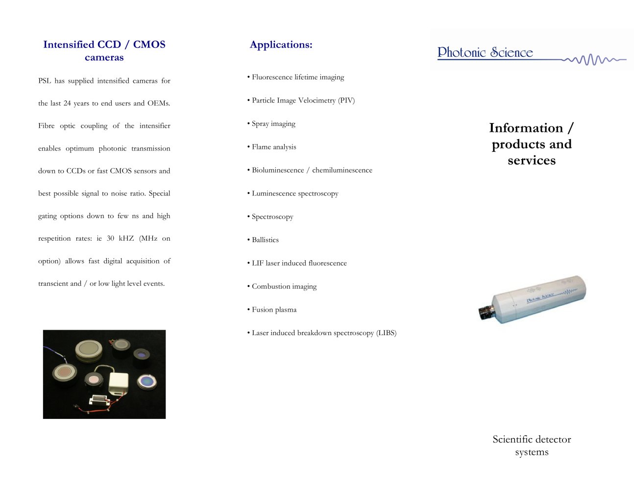 Cooled High Resolution Intensified Digital CCD camera - Photonic Science Limited