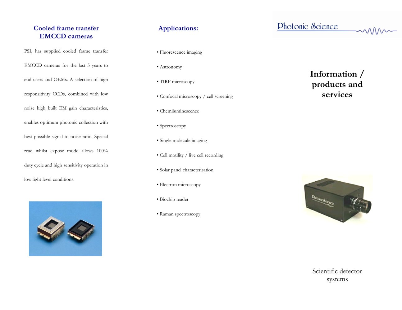 Frame Transfer High Resolution Color EMCCD camera - Photonic Science Limited
