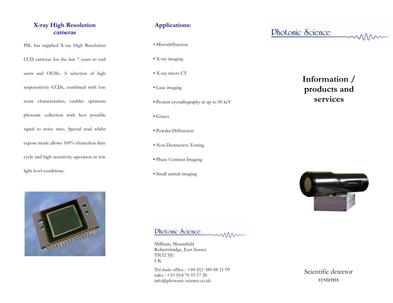 X-ray Intensified camera - Photonic Science Limited