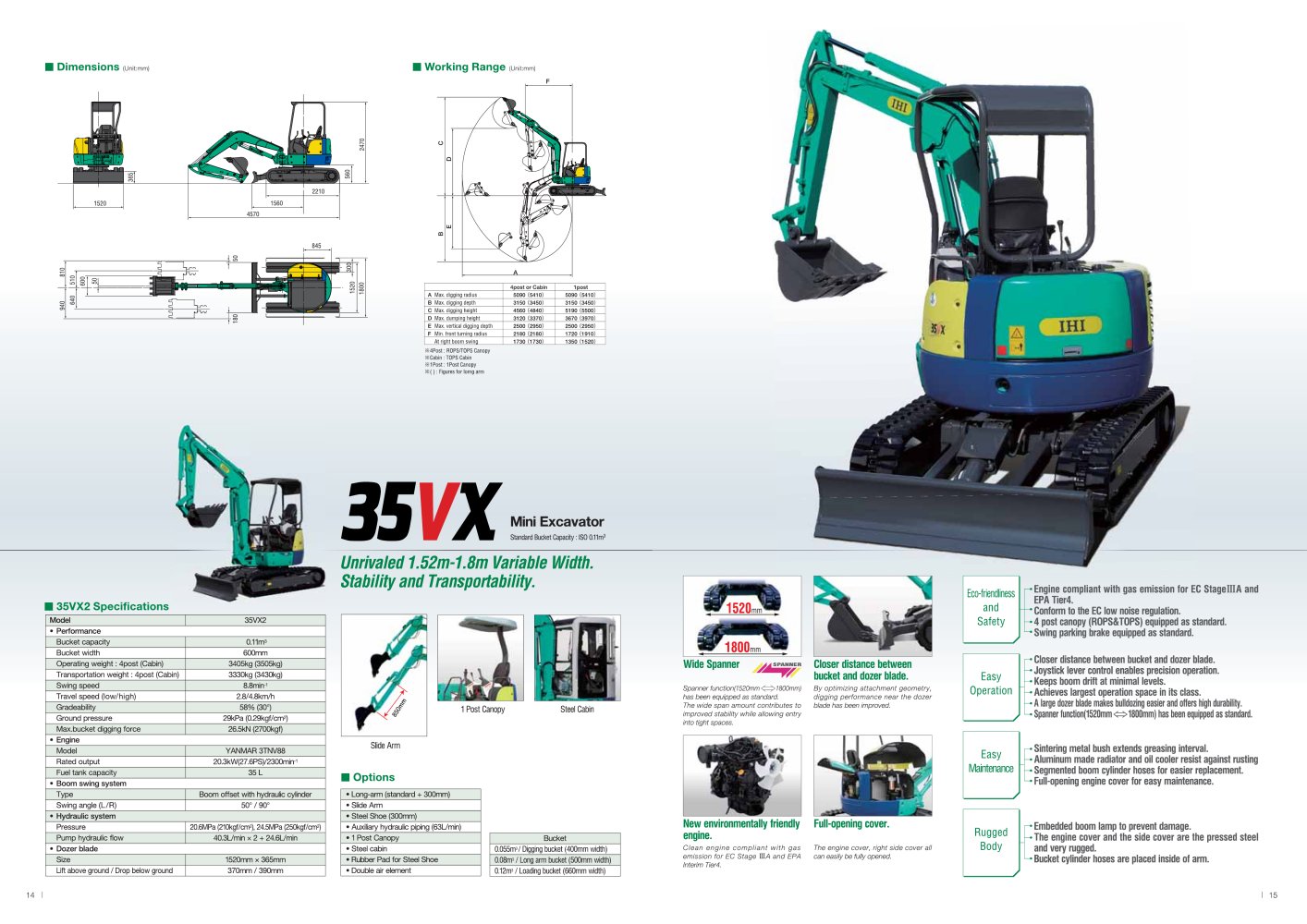 All IHI Construction Machinery limited catalogues and technical ... 35VX. Mini  Excavator 9VX