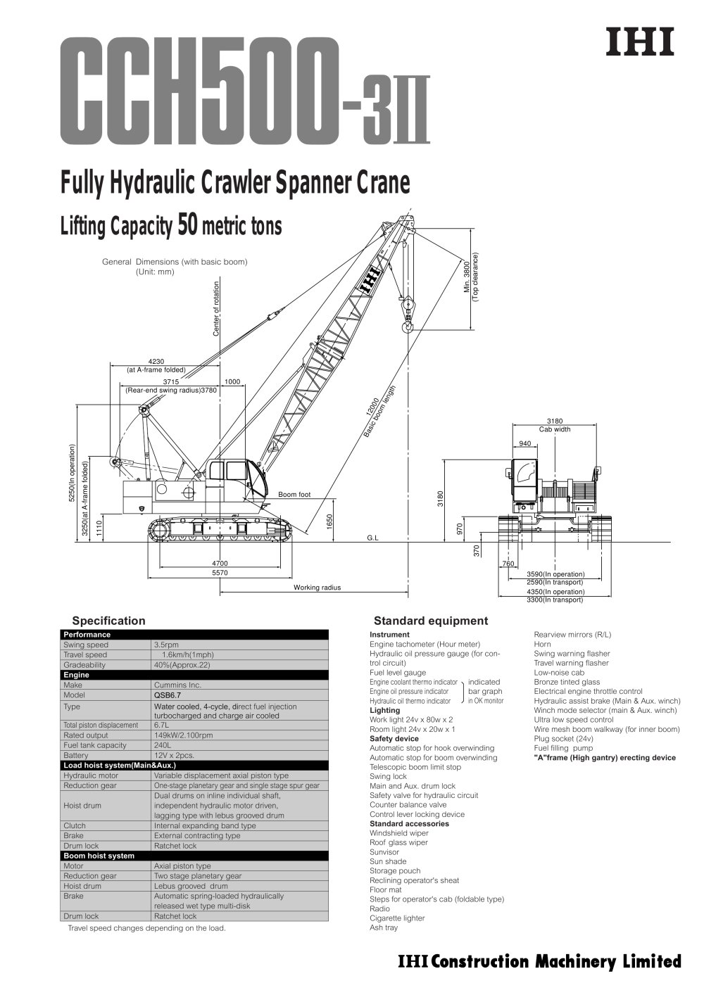 Crawler Crane CCH500-3II - 1 / 12 Pages