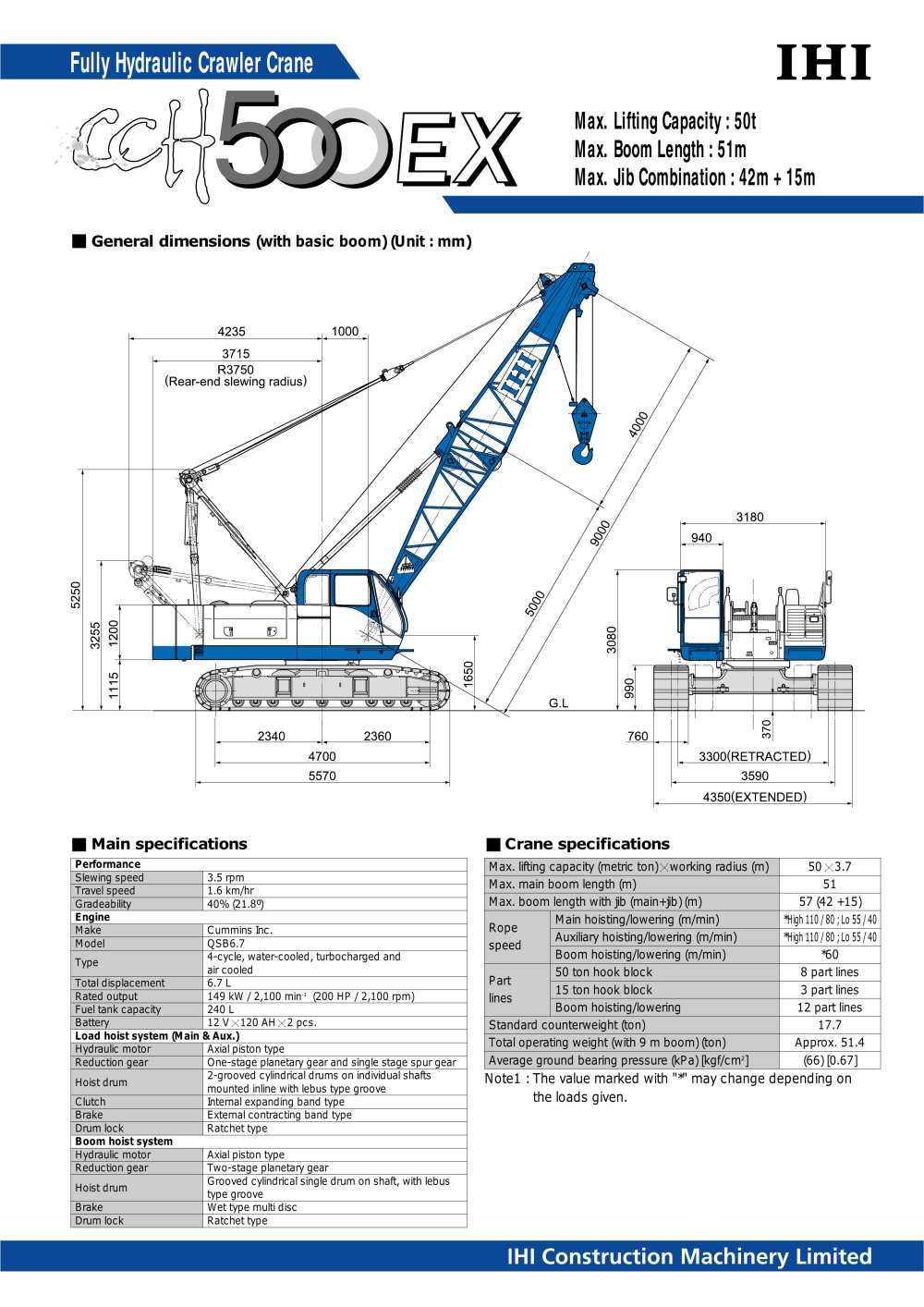 Crawler Crane CCH500EX - 1 / 8 Pages