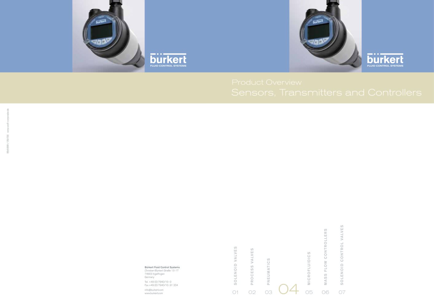 Product overview Sensors - BURKERT FLUID CONTROL SYSTEMS