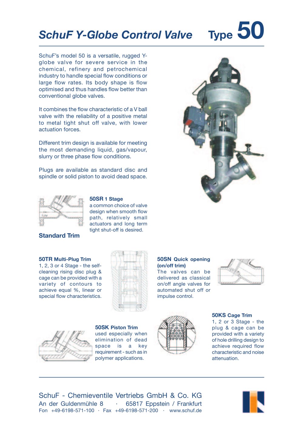 Y-Globe Control Valve - SchuF Fetterolf
