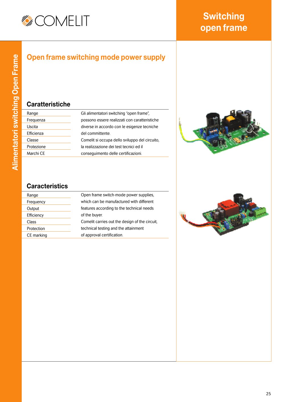 Open Frame Switching Power Supply - Comelit s.p.a