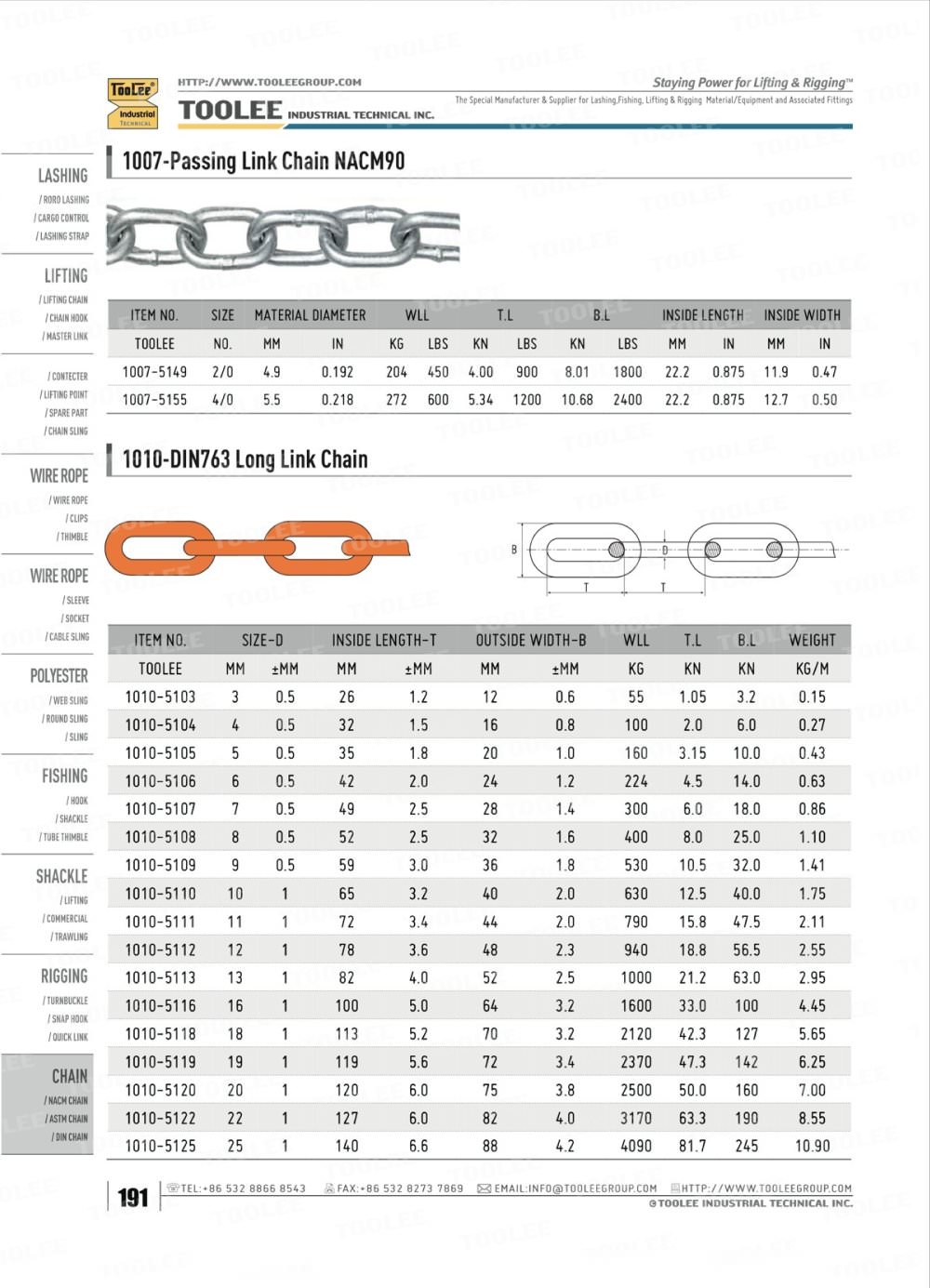 1010 Galv.Chain DIN763 LONG LINK CHAIN - TOOLEE GROUP INDUSTRIAL