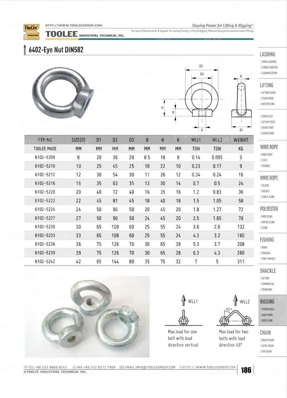 6402 LIFTING EYE NUT DIN582 - TOOLEE GROUP INDUSTRIAL