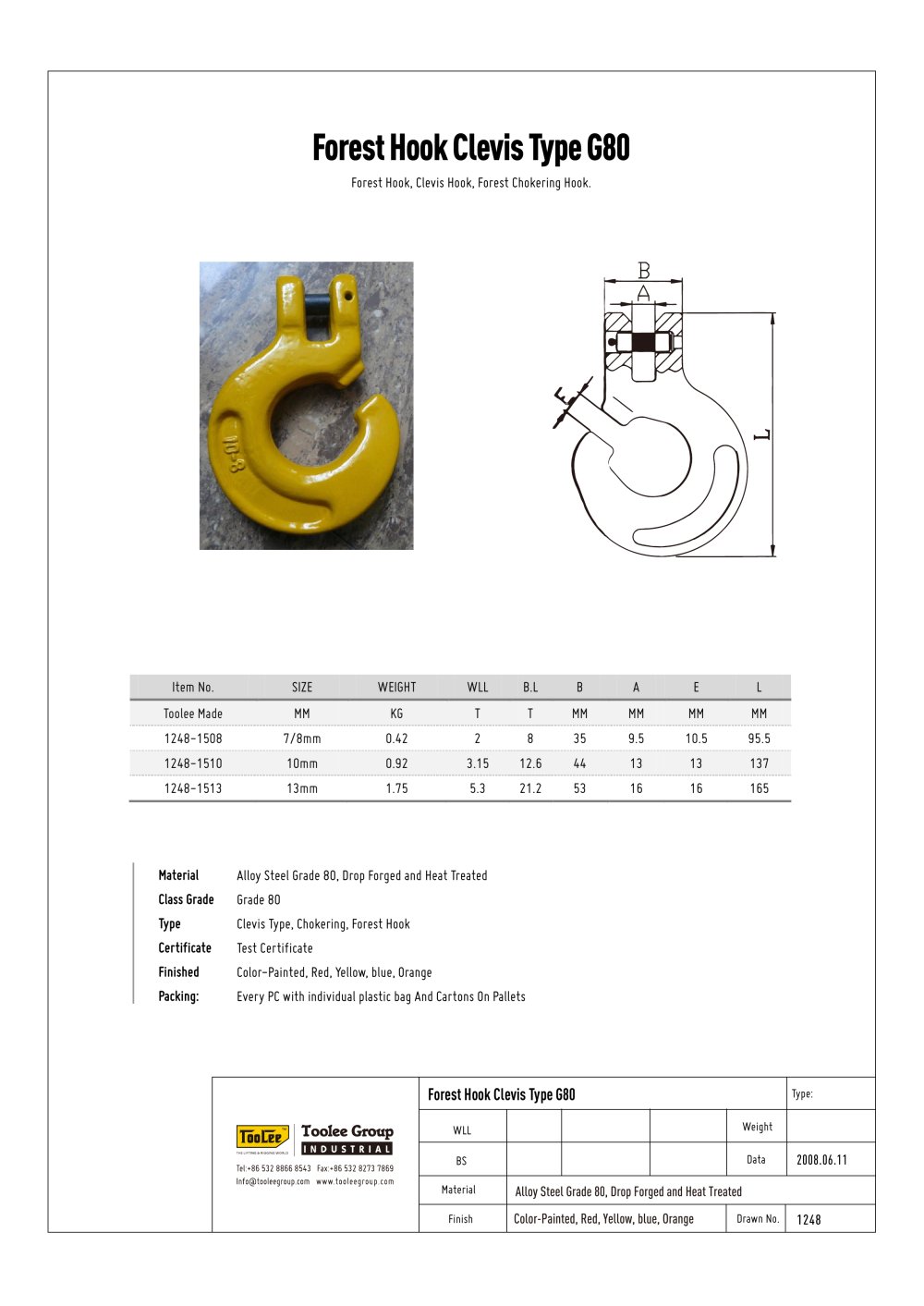 G80 Forest Hook Kuppelschlitzring - TOOLEE GROUP INDUSTRIAL