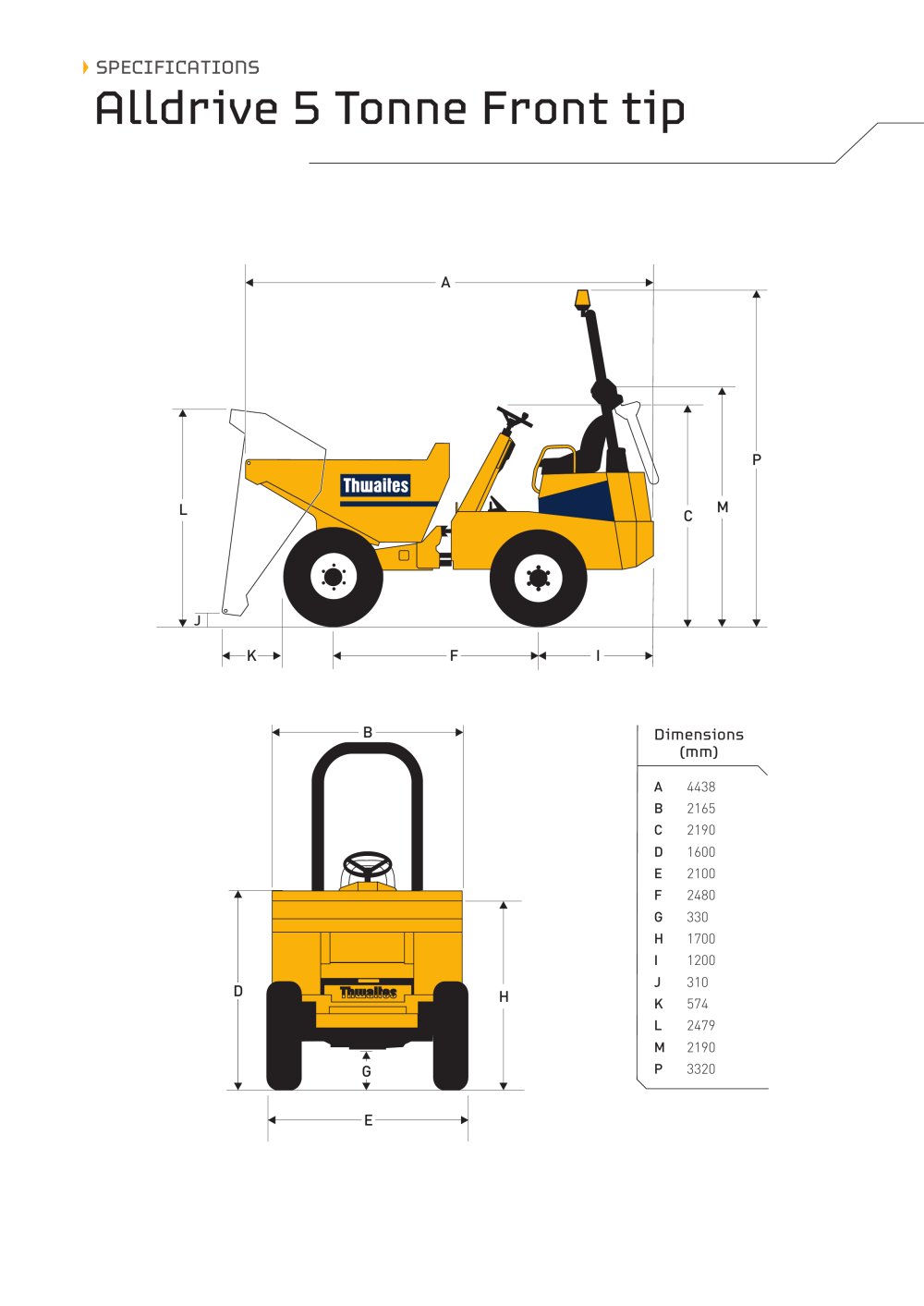 5 tonne front tip - Thwaites Limited