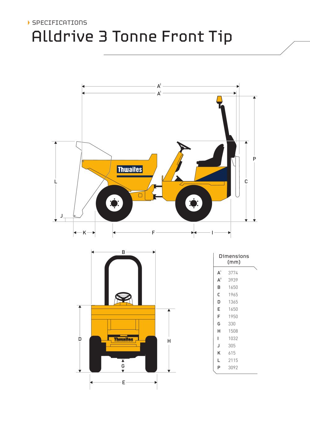 A full 3 tonne 4Wheel compact dumper - Thwaites Limited