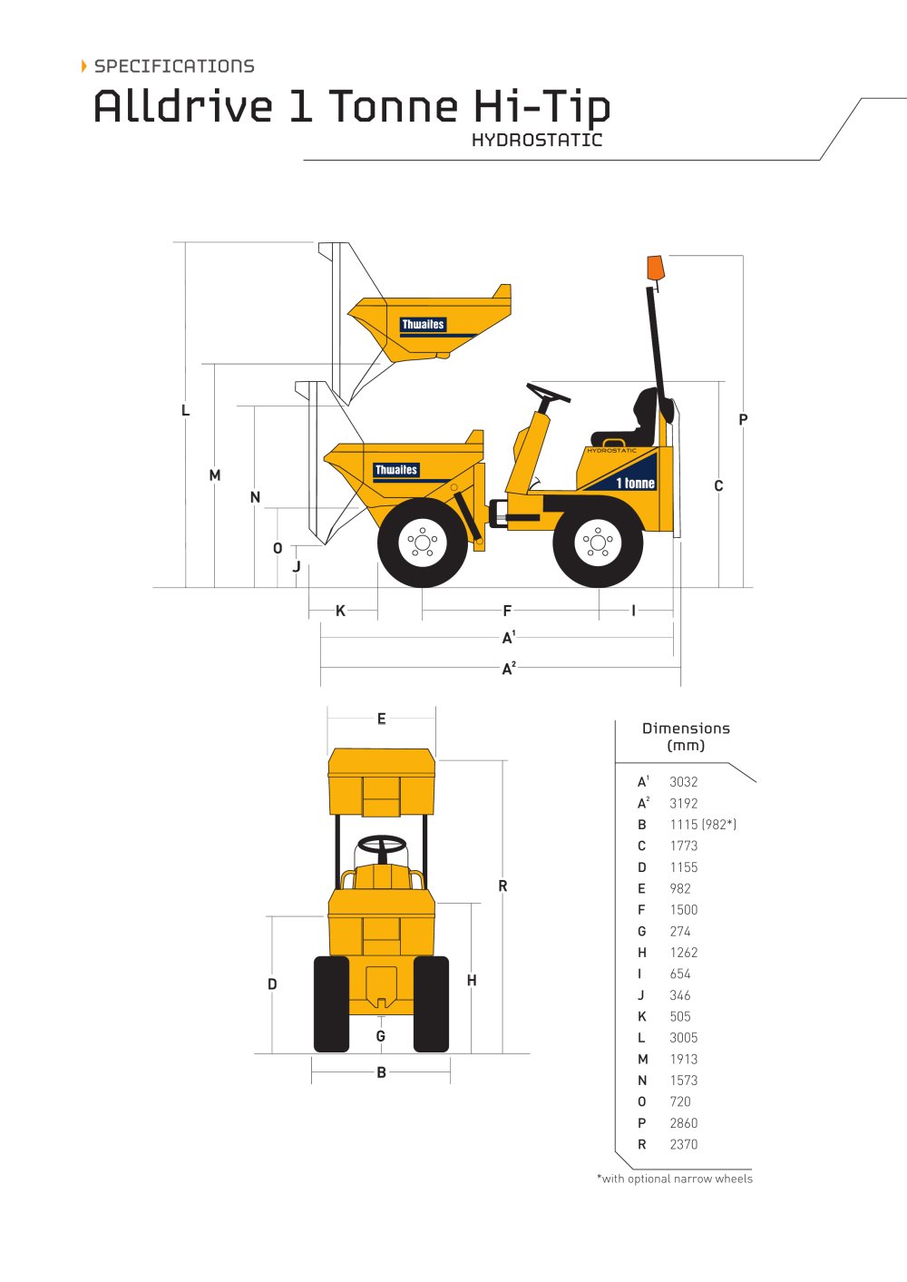 The 1 tonne Hi-Tip - Thwaites Limited