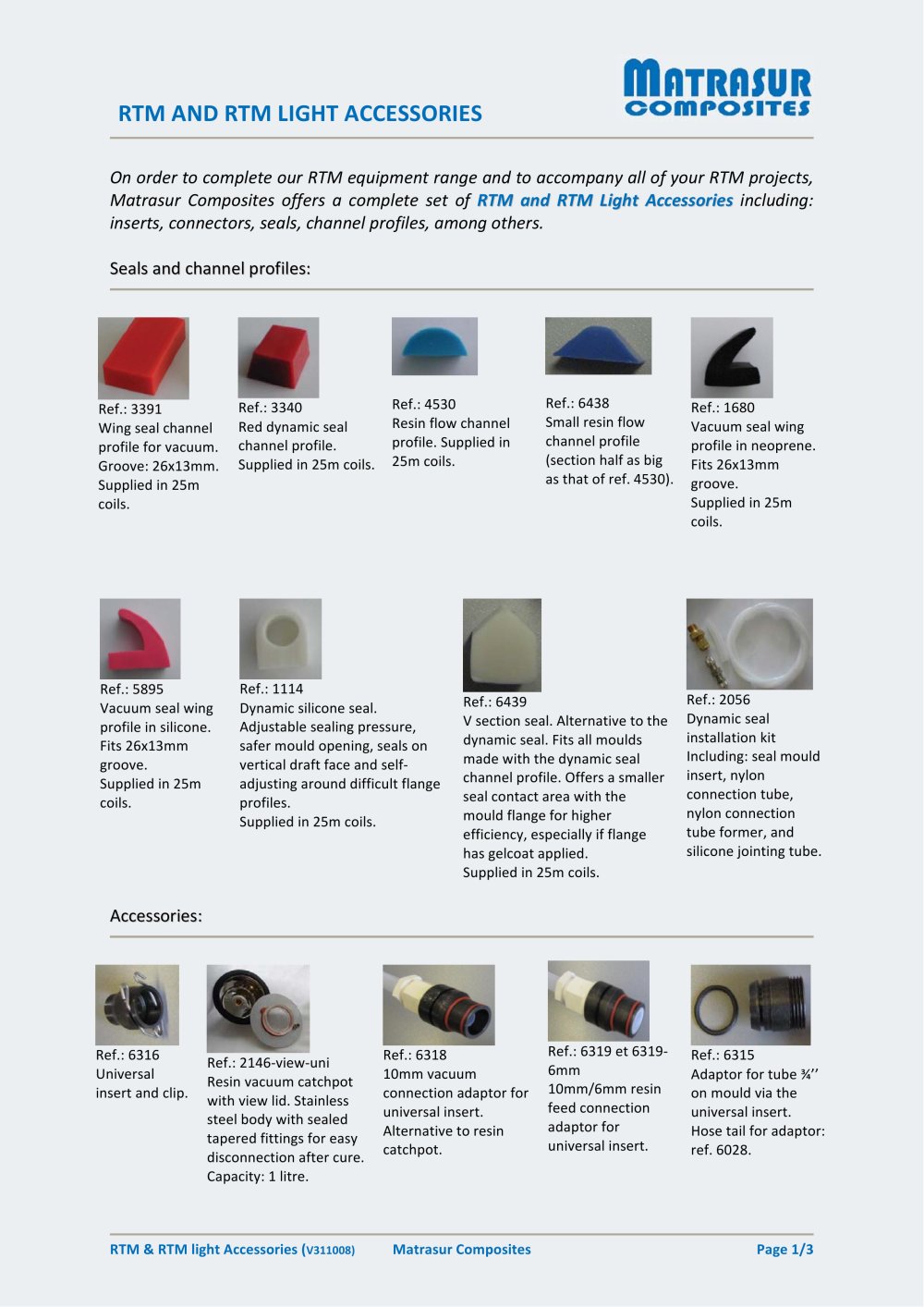 RTM accessories catalogue - Matrasur Composites