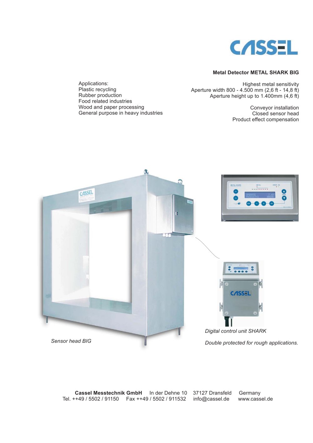 METAL SHARK BIG Product Catalogue - Cassel Messtechnik
