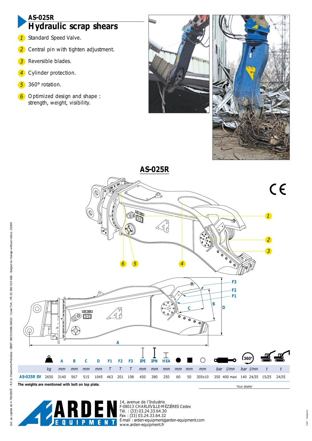 Hydraulic scrap shears - ARDEN Equipment