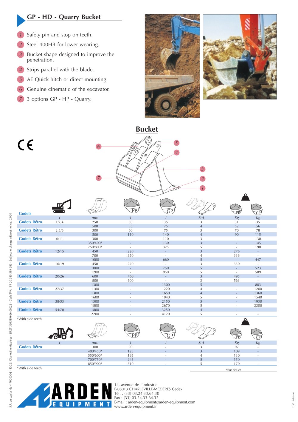 Quarry Bucket - ARDEN Equipment