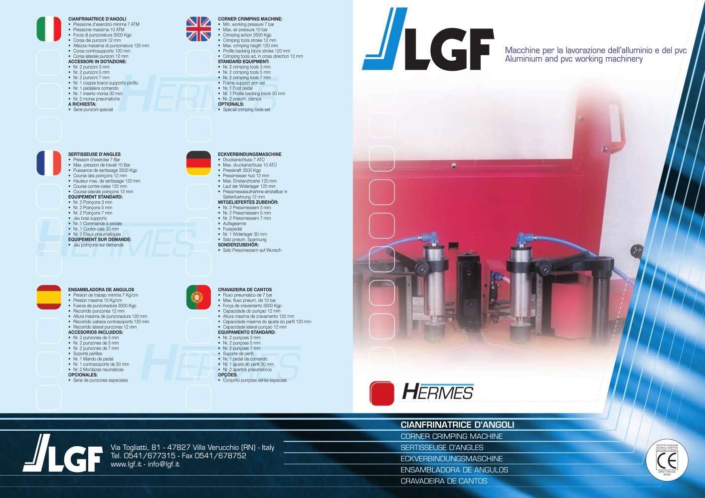 CORNER CRIMPING MACHINE HERMES (DE-FR-ES-IT) - LGF