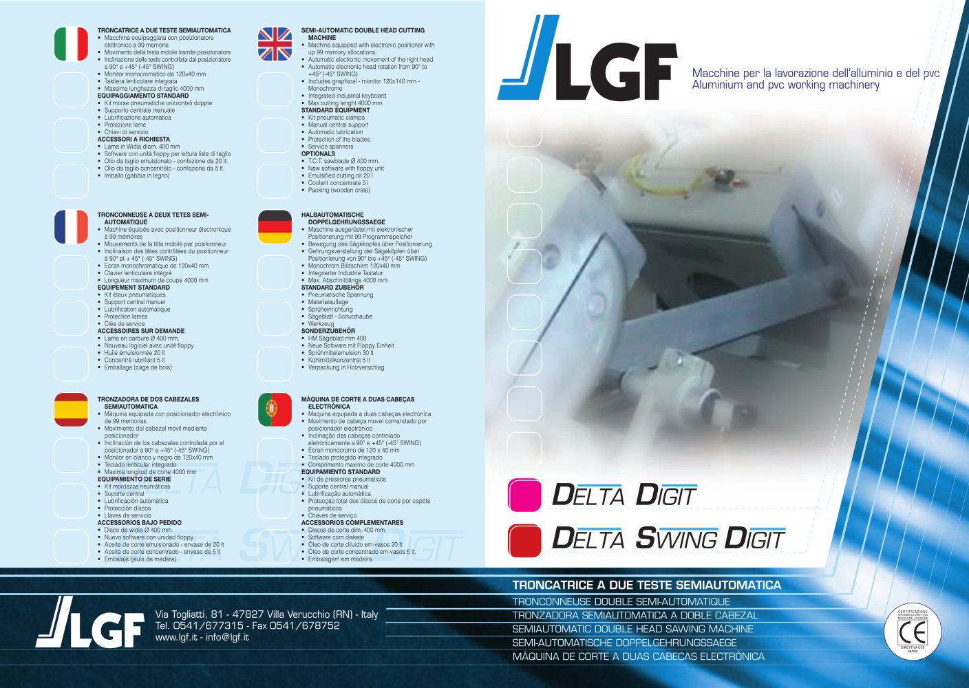SEMIAUTOMATIC DOUBLE HEAD SAWING MACHINE - LGF