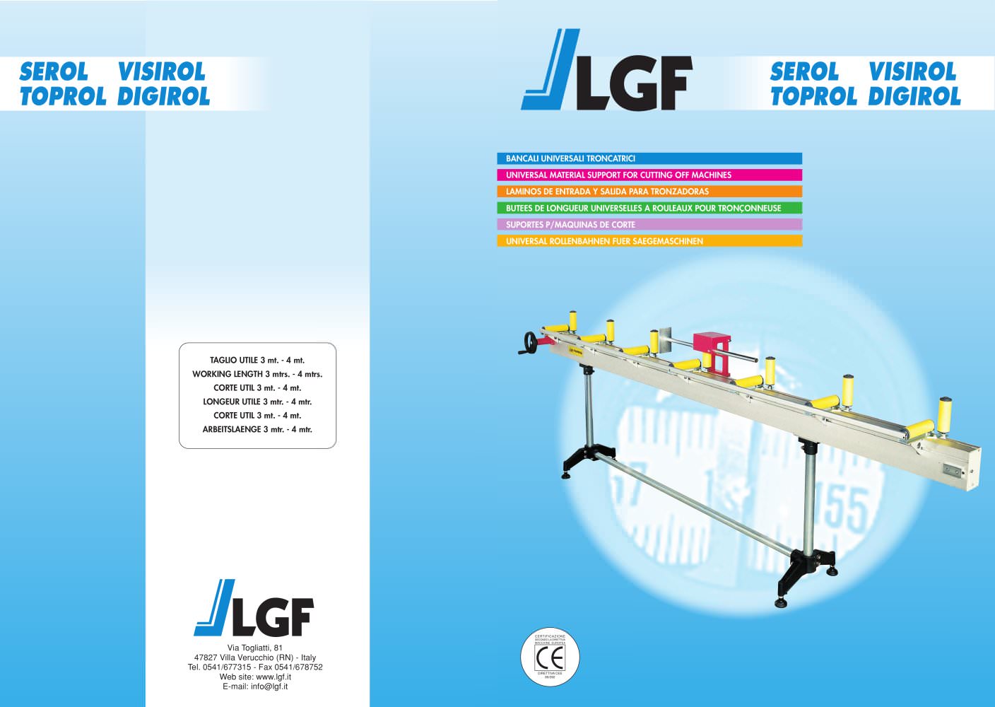 UNIVERSAL MATERIAL SUPPORT FOR CUTTING OFF MACHINES - LGF