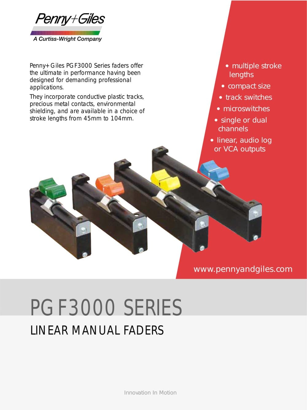PGF3000 Series Linear Manual Faders - PENNY   GILES CONTROLS