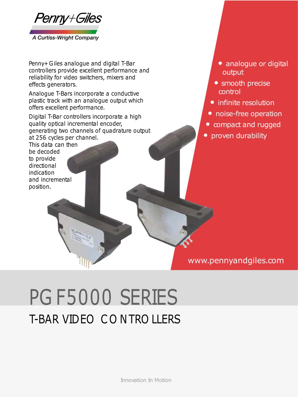 PGF5000 T-Bar Video Controllers - PENNY   GILES CONTROLS