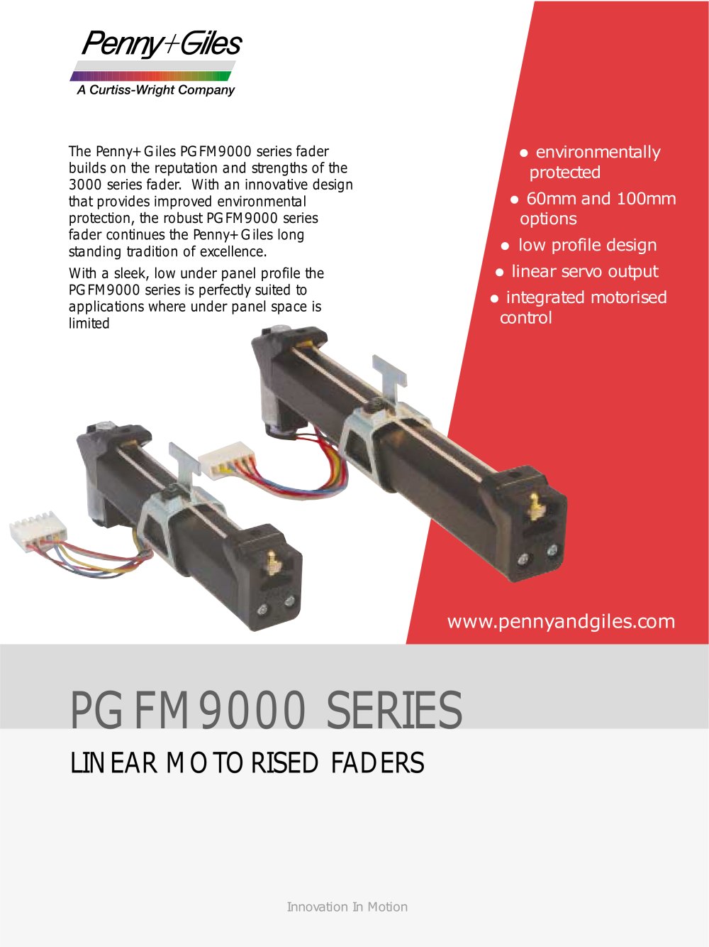 PGFM9000 Series Linear Motorised Faders - PENNY   GILES CONTROLS