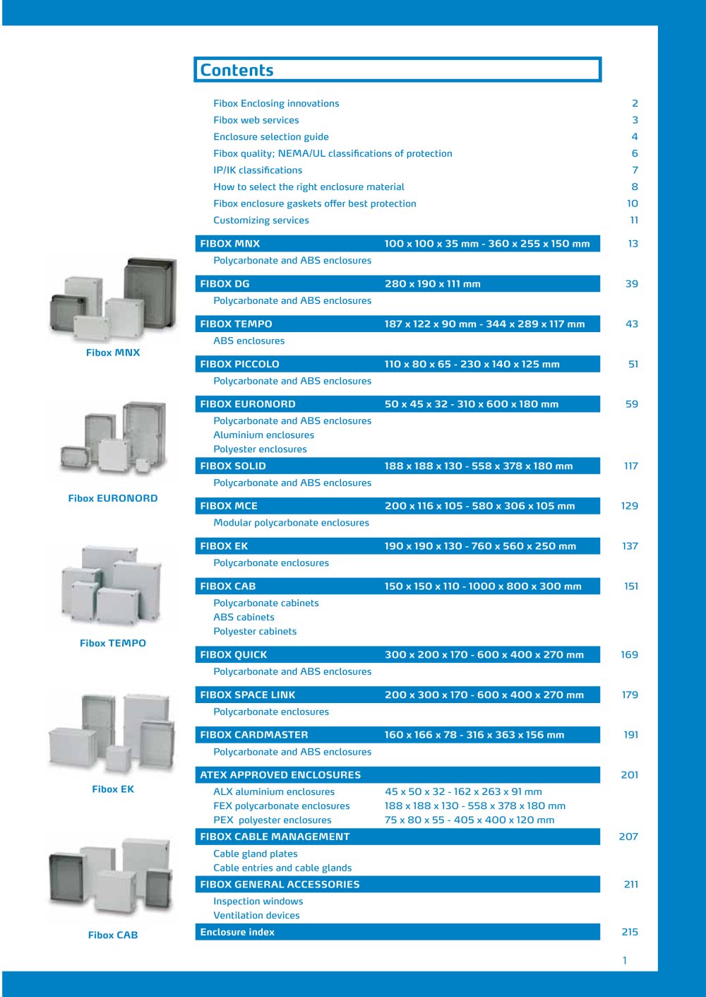 Introduction, MNX, DG, Tempo, Piccolo - FIBOX